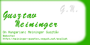 gusztav meininger business card